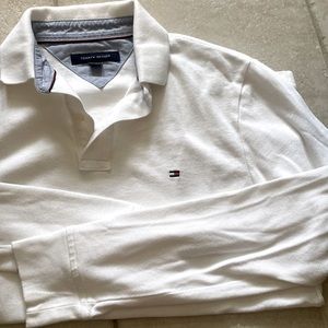 Tommy Hilfiger White Polo Long Sleeve S